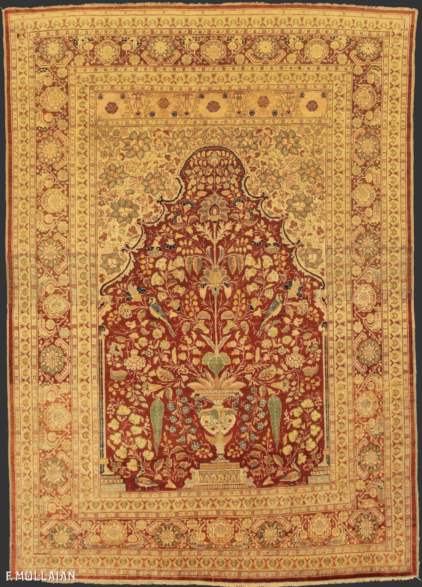 Antique Persian Tabriz Silk Rug n°:62434697